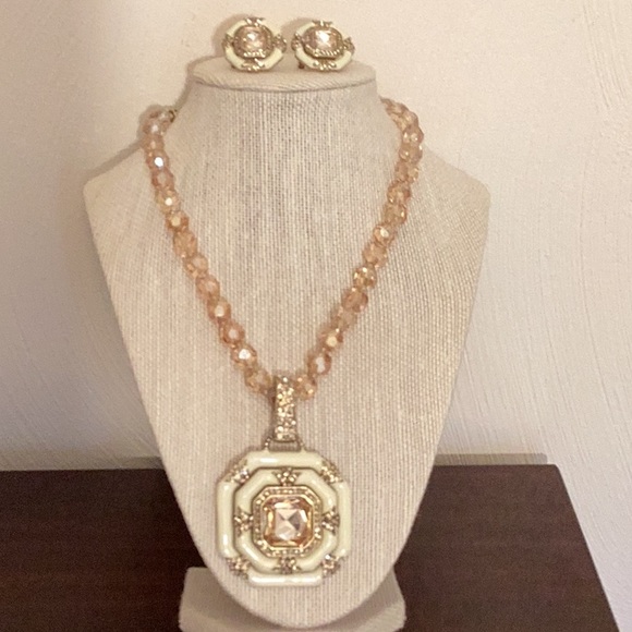 Heidi Daus Necklace Earring Set.  Pierced Earrings. - Picture 15 of 16